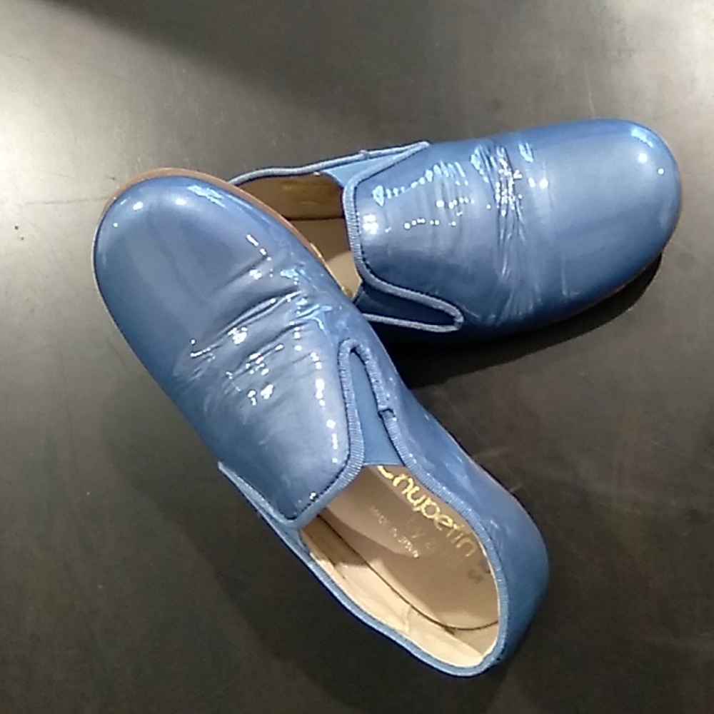 Boys blue chupetin by zubii patent leather shoes from spain